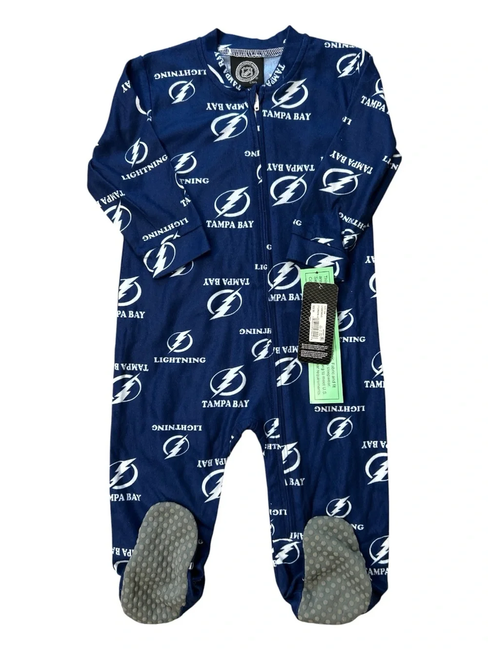 NHL Tampa Bay Lightning Fleece Footed Infant Sleeper Romper Sz. 18 months NEW